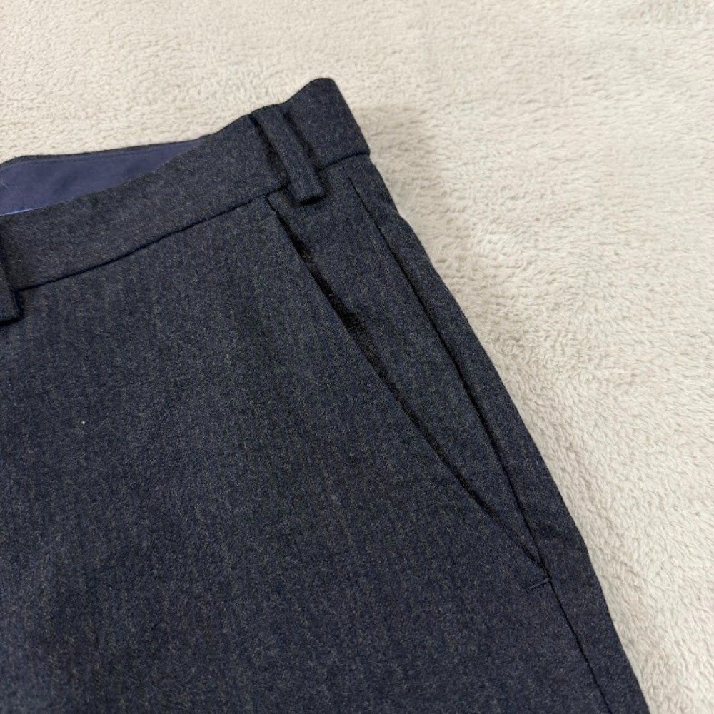 Charles Tyrwhitt Dress Pants Men 38x30 Grey Blue Striped Wool Classic Fit Preppy - Picture 5 of 15